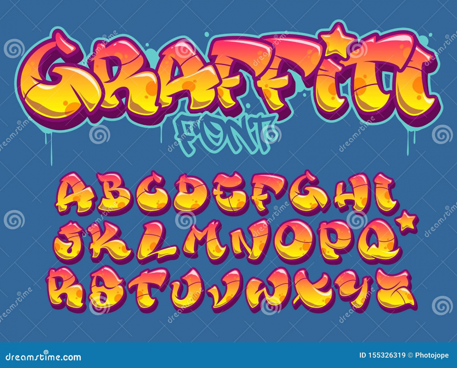 Graffiti Letters Stock Illustrations – , Graffiti Letters