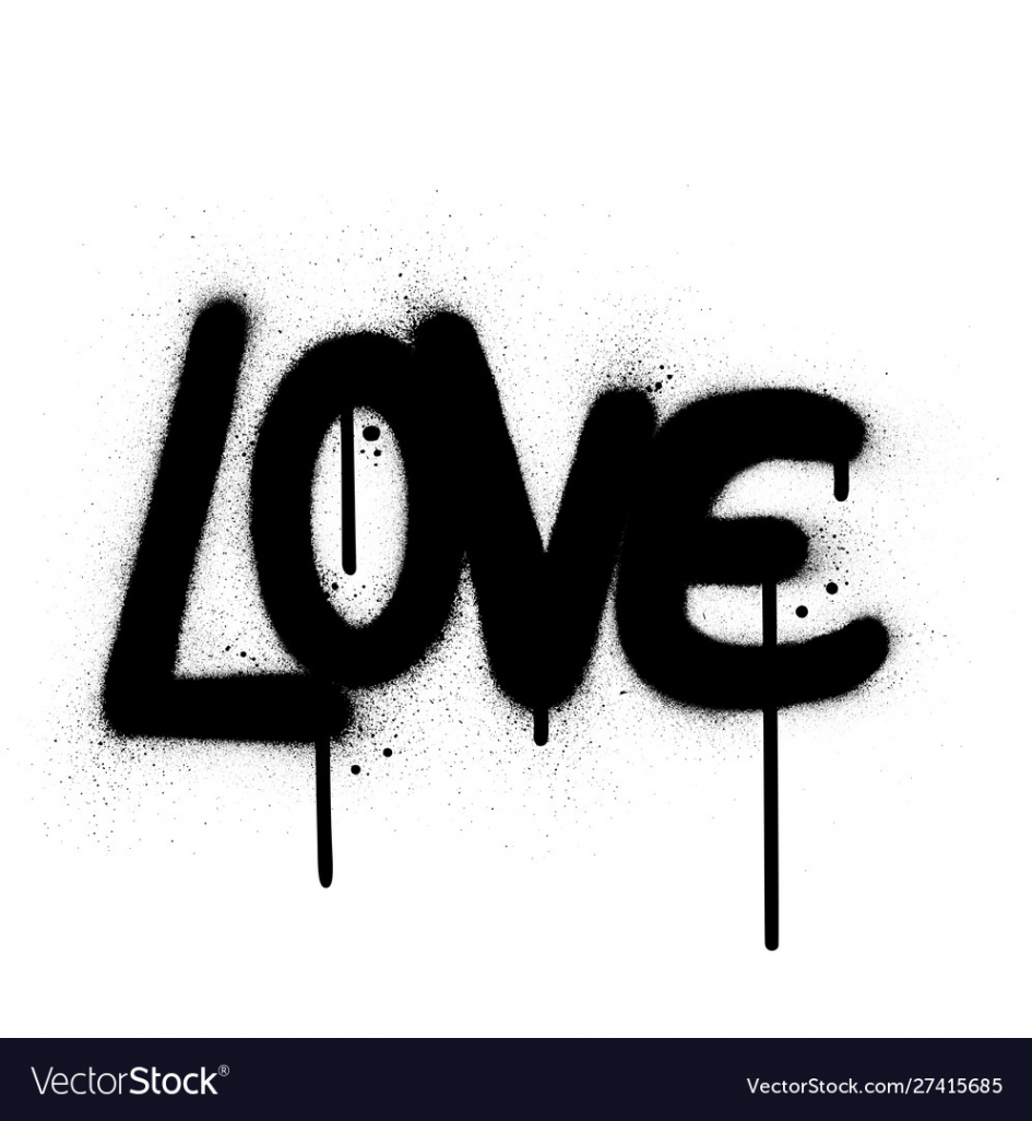 Graffiti love word sprayed in black over white Vector Image