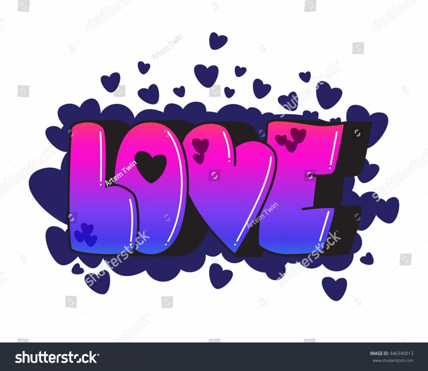 Graffiti Love Word Street Art Spray: Stock-Vektorgrafik