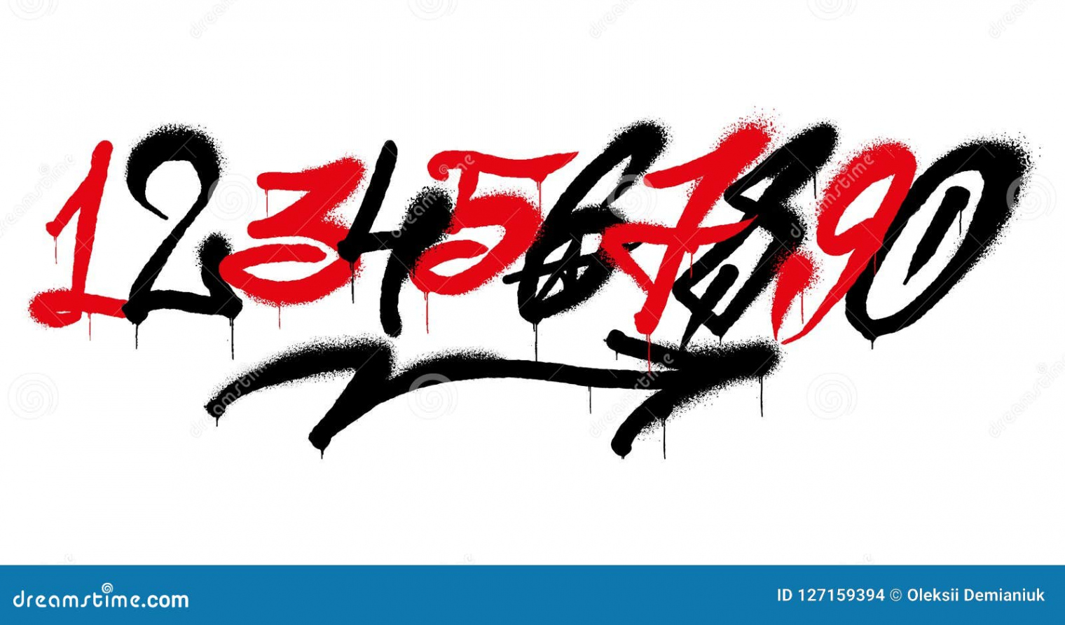 Graffiti numbers stock vector