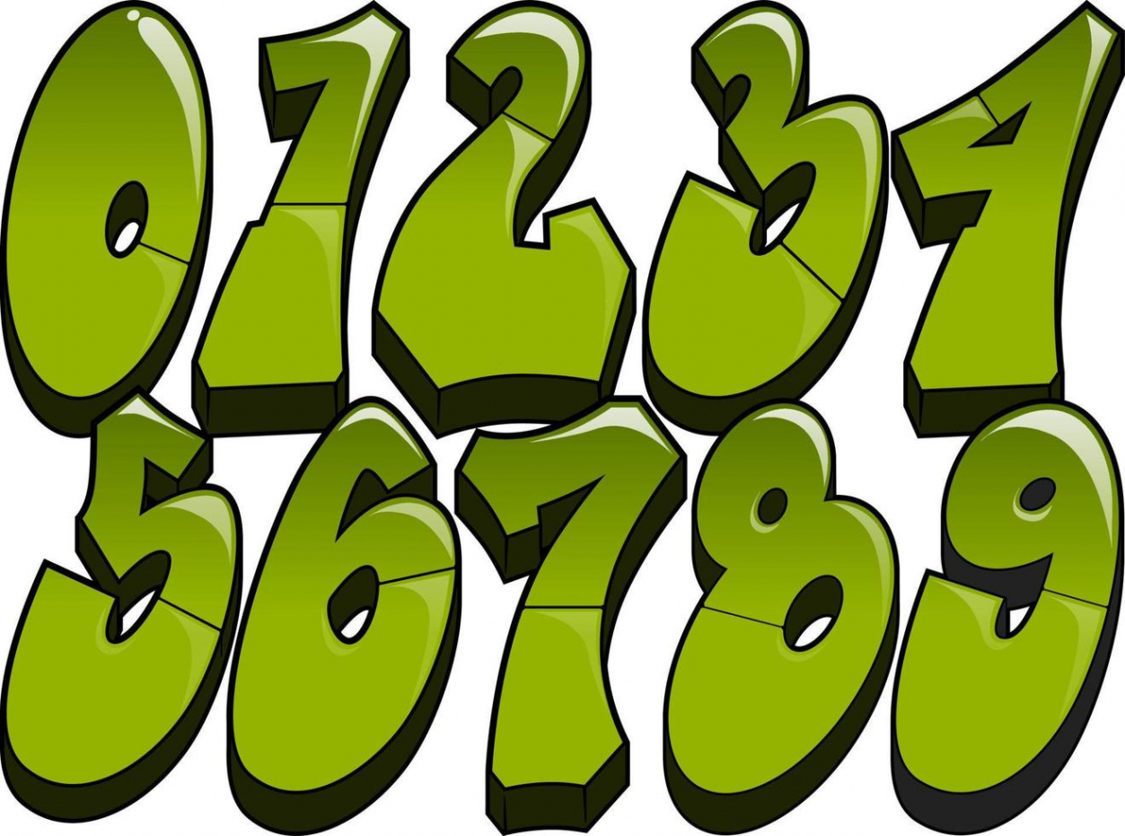 Graffiti Numbers Vector Art, Icons, and Graphics for Free Download