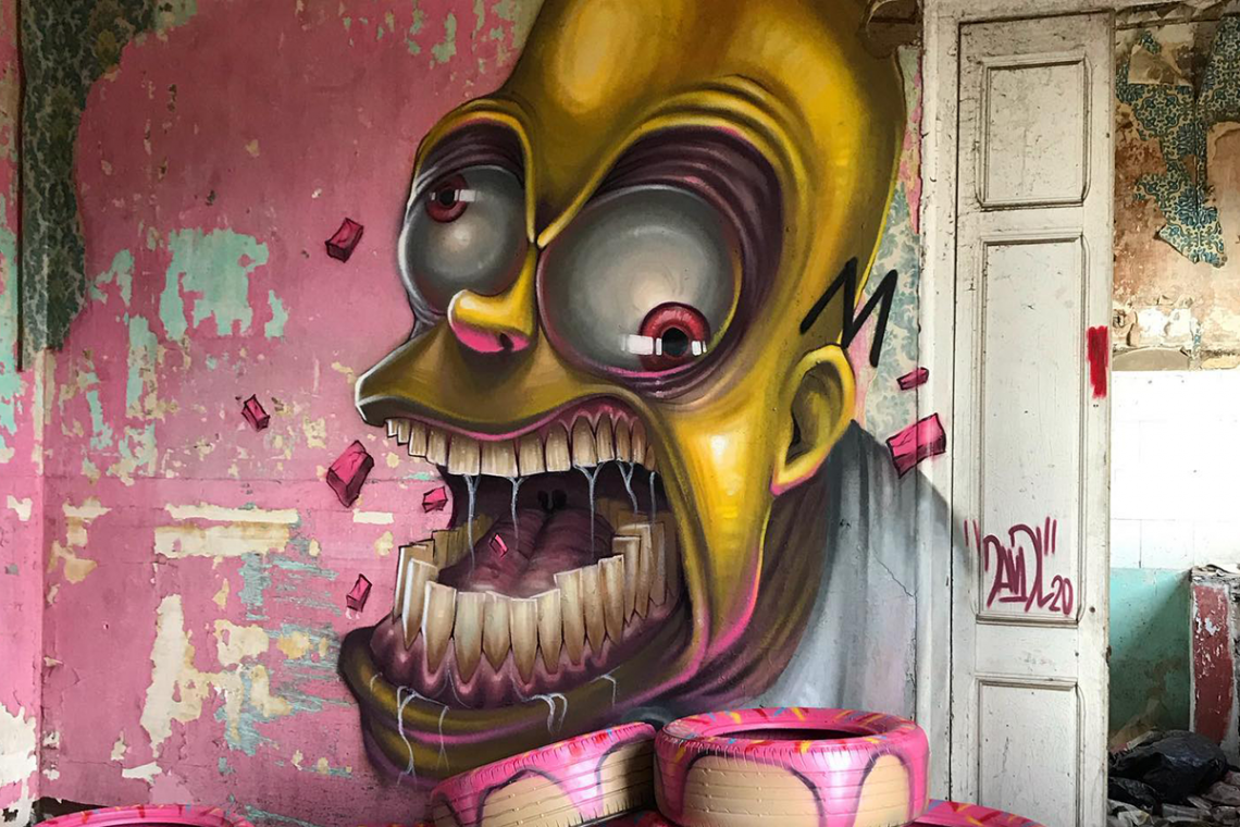 Graffiti Of Popular Characters With A Dark Twist Made By This