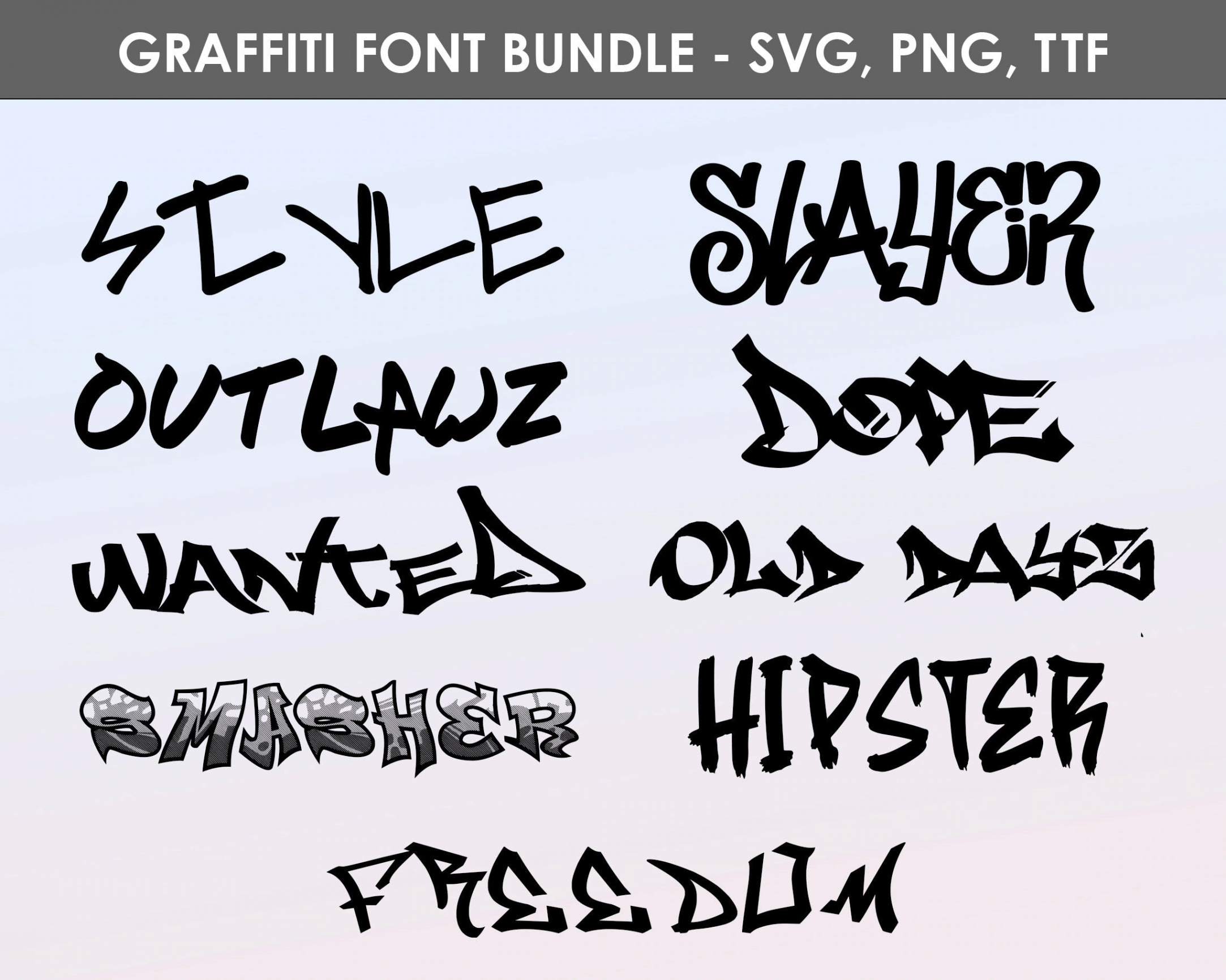 Graffiti-Schriftarten Urban Font Font Bundle SVG PNG - Etsy