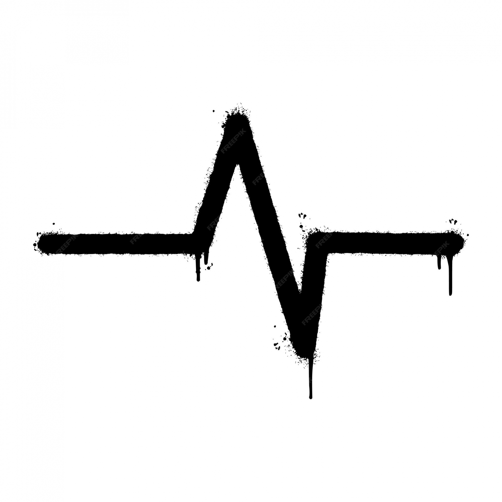 Graffiti-spray heart beat monitor puls line art vector icon mit