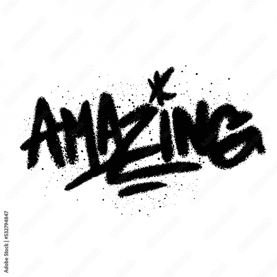 Graffiti spray paint Word Amazing Isolated Vector Illustration