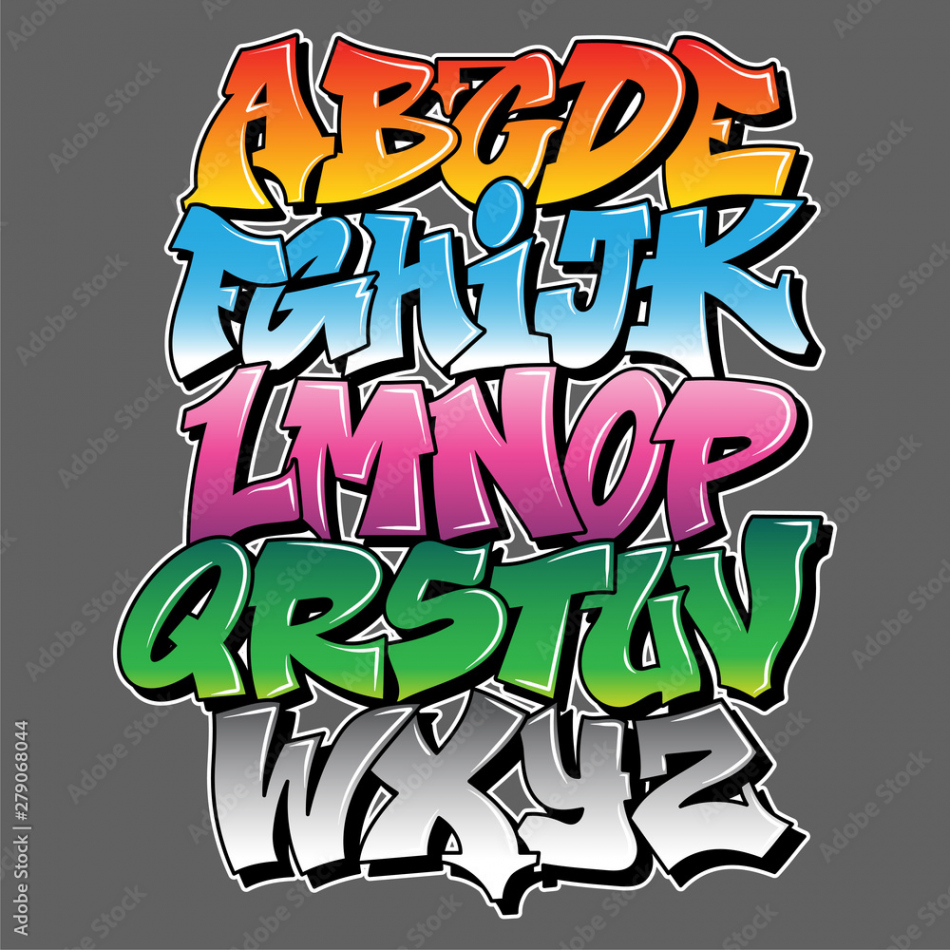 Graffiti style lettering text design Stock-Vektorgrafik  Adobe Stock