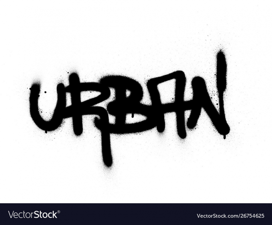 Graffiti urban word sprayed in black over white Vector Image