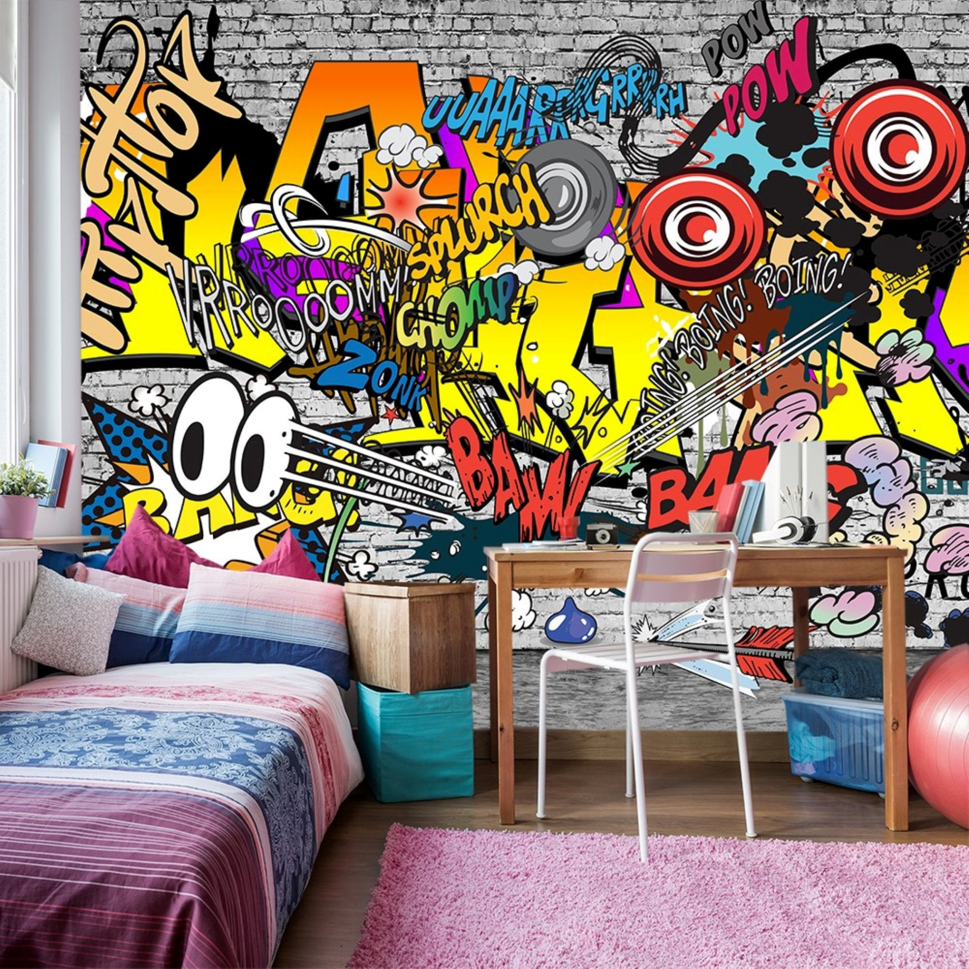 Graffiti Wallpaper WallMural WallCovering Wallpaper Graffiti - Etsy