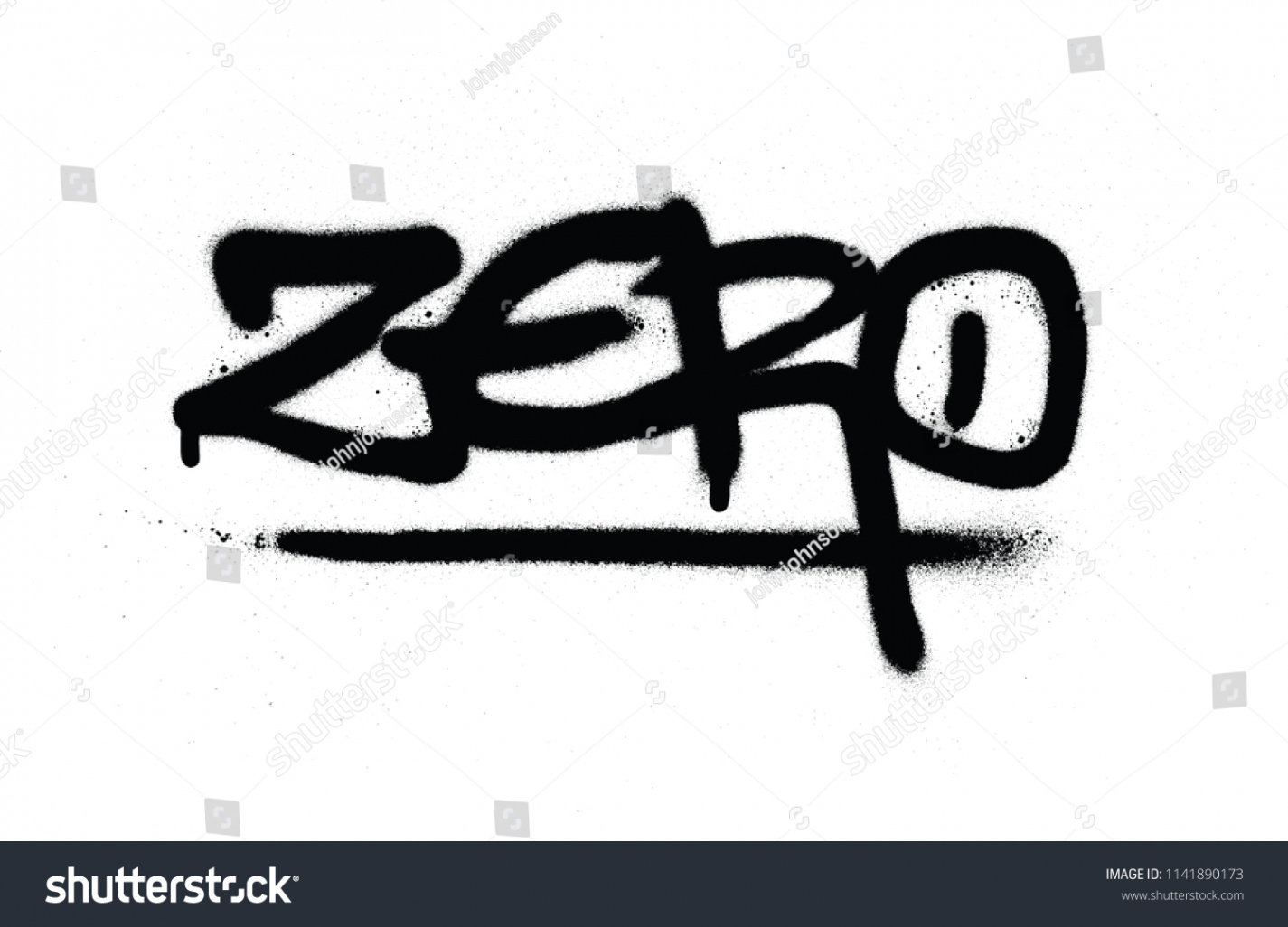 Graffiti Zero Tag Black Over White Stock Vector (Royalty Free