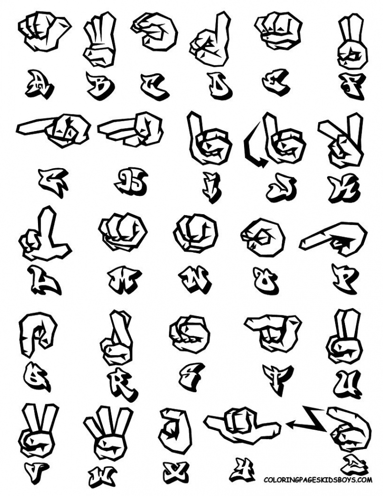 Hand sign graffiti  Lettering alphabet, Graffiti lettering