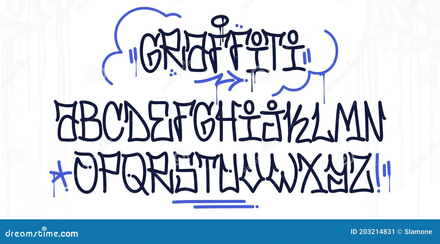 Handwritten Doodle Graffiti and Street Art Style Font Alphabet