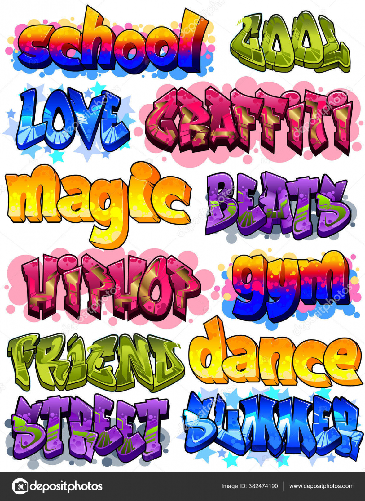 Happy Graffiti Words Cool Graffiti Name Illustration Inspired