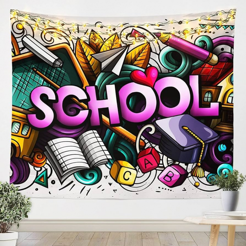 Homemissing Graffiti Tapestry for Girls Boys Children School Theme