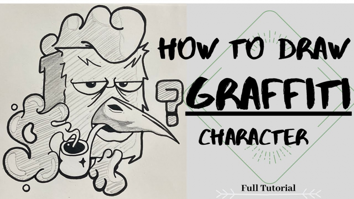 How To Draw Best Easy Graffiti Character Tutorial For Beginners, Step by  Step Video