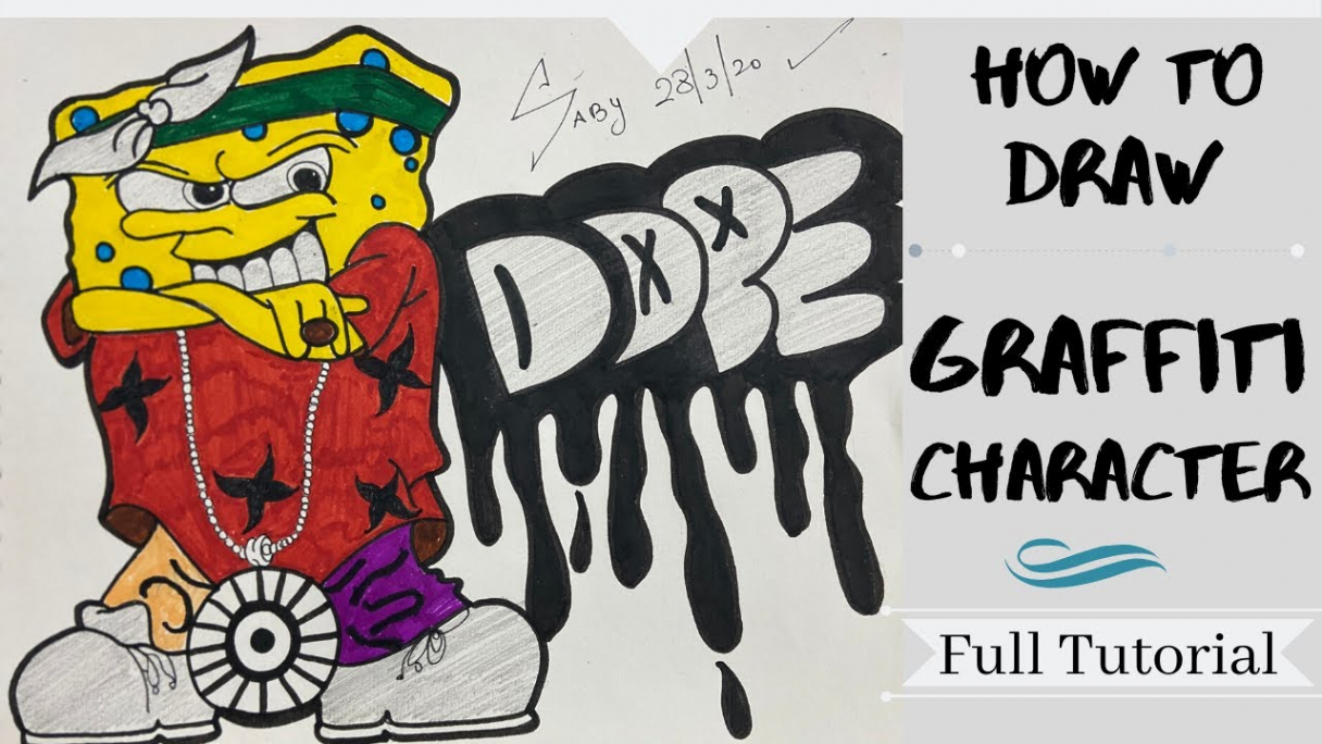 How to Draw Easy Graffiti Character For Beginners, Step By Step Best Video  Full Tutorial