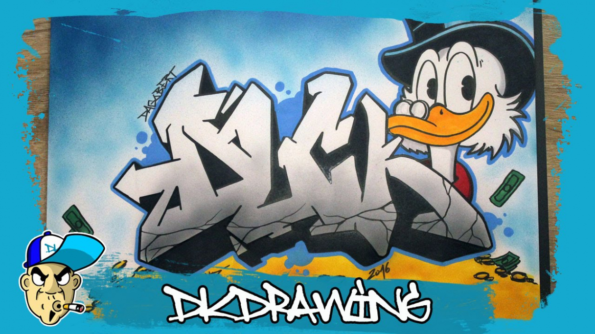 How to draw graffiti letters Duck & Scrooge McDuck (Disney Graffiti  Tutorials)