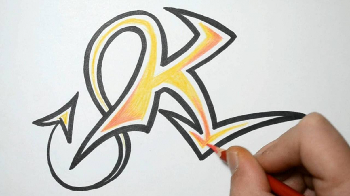 How to Draw Graffiti Letters - K