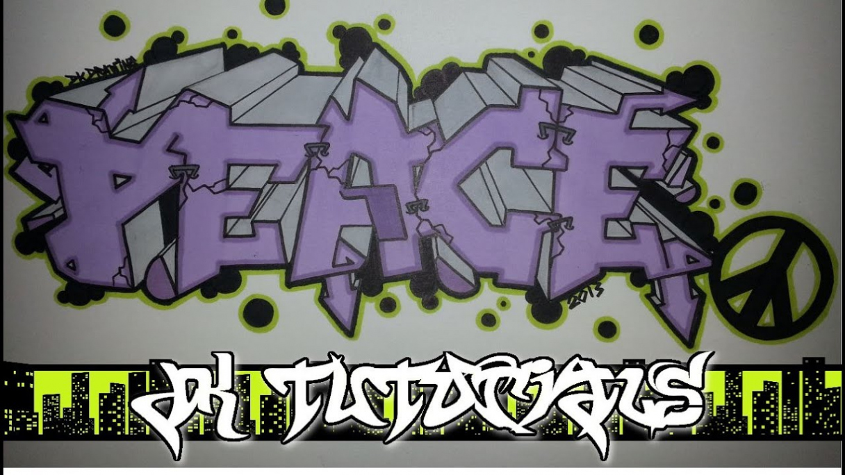 How to draw graffiti letters Peace - Graffiti Tutorial