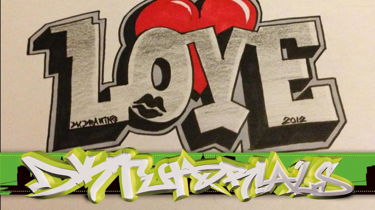 How to draw Graffiti Love