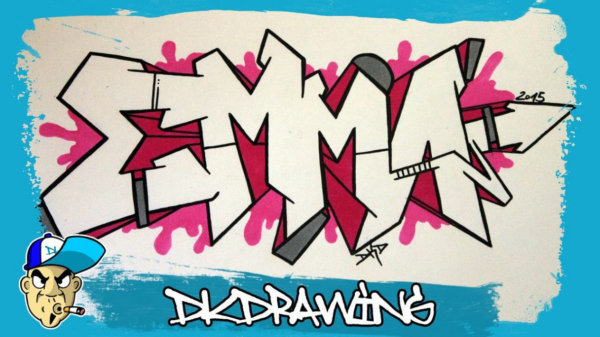 How to draw graffiti names - Emma #