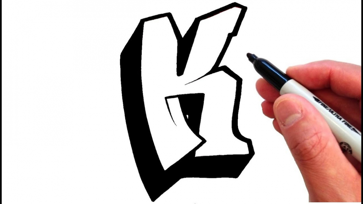 How to Draw the Letter K in Graffiti Style - EASY!