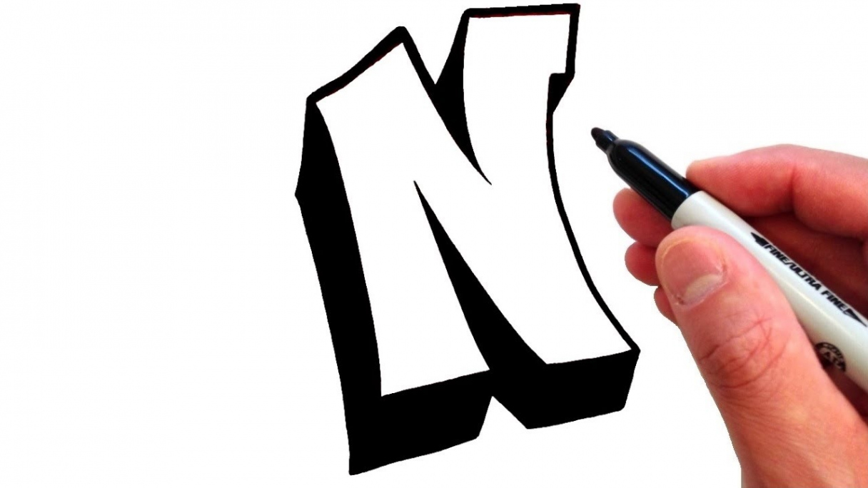 How to Draw the Letter N in Graffiti Style - EASY!