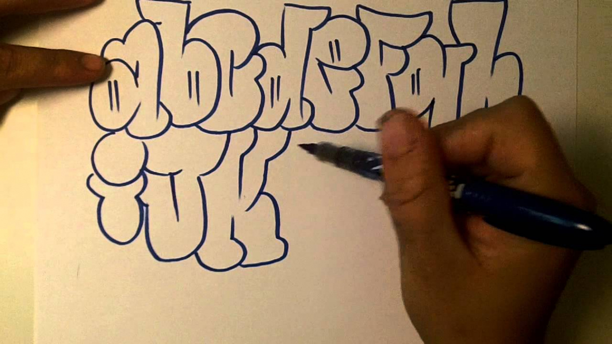 howart how to draw graffiti alphabet throwies