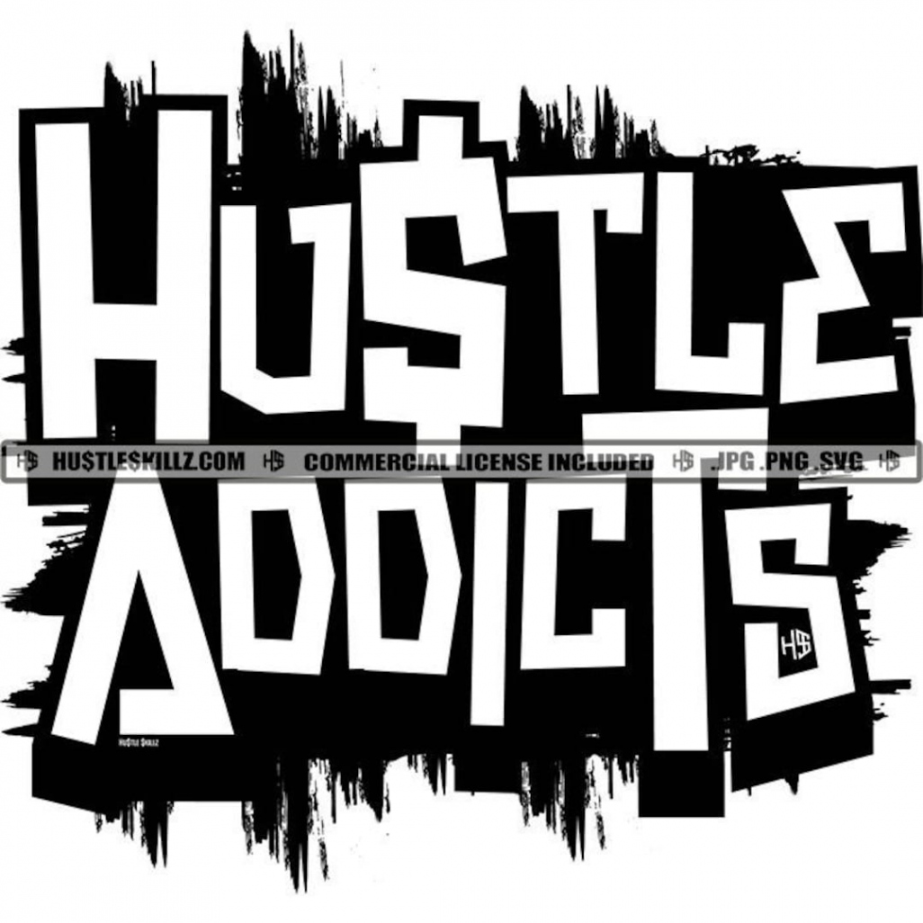 Hustle Addicts Wand Graffiti Word Art Schleifen Grafik - Etsy