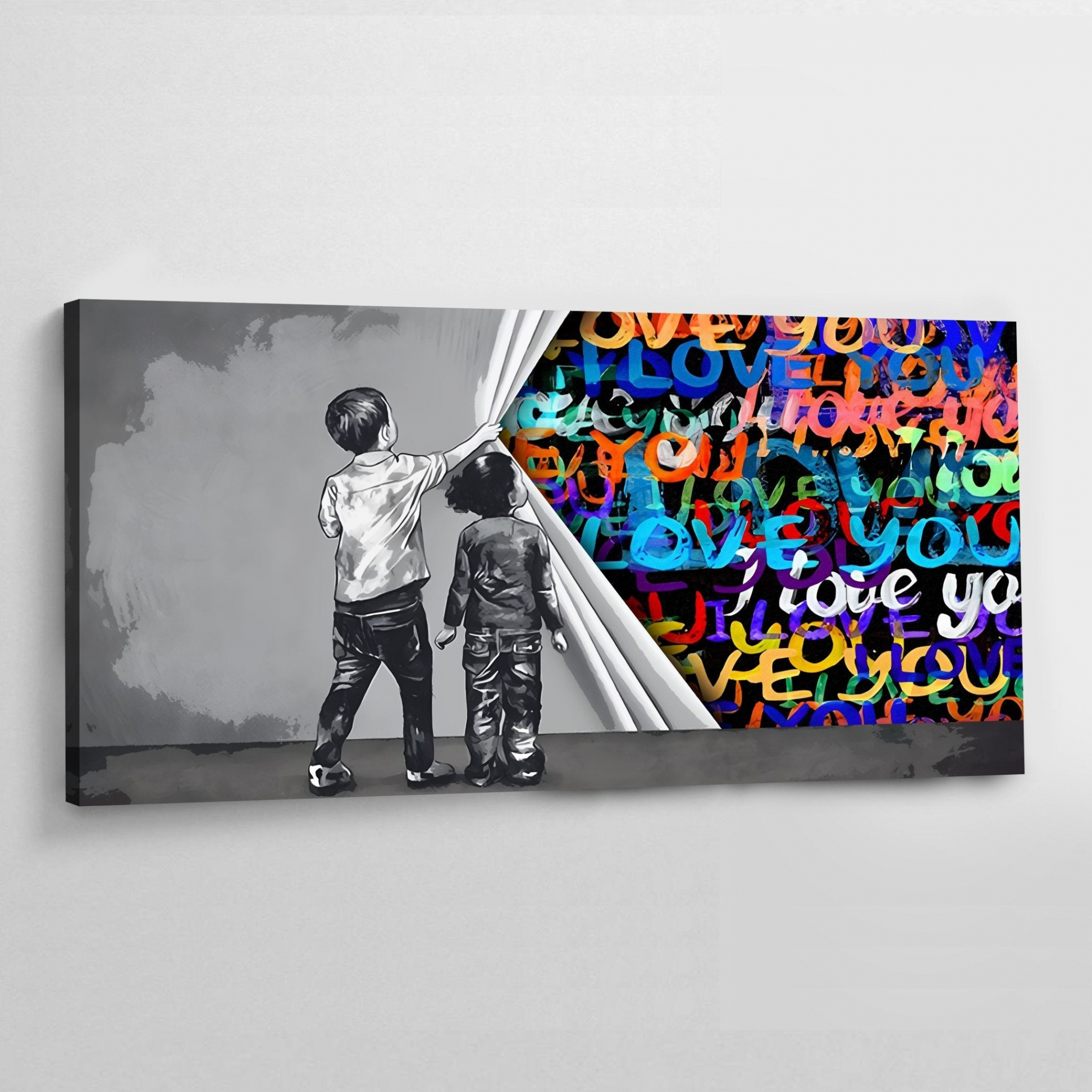 I Love You Graffiti Wall Art  Luxury Art Canvas