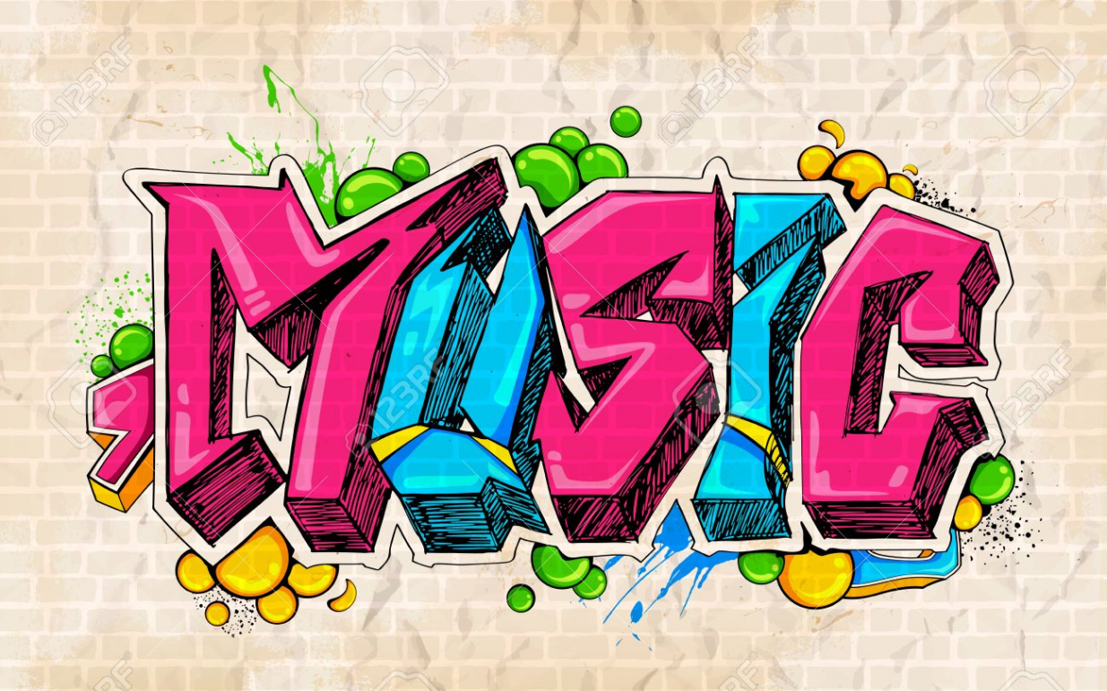 Ilustración De La Música De Fondo Estilo Graffiti Ilustraciones