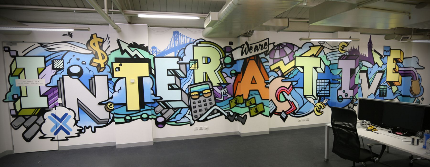 Interactive accounting office graffiti mural Melbourne  Office