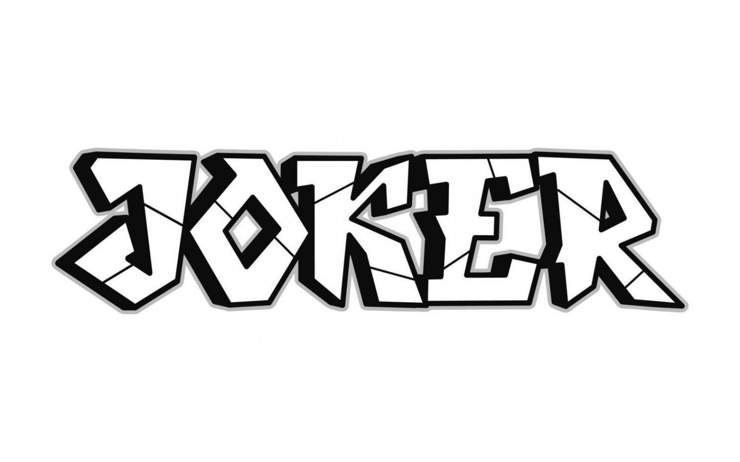 Joker word trippy psychedelic graffiti style letters