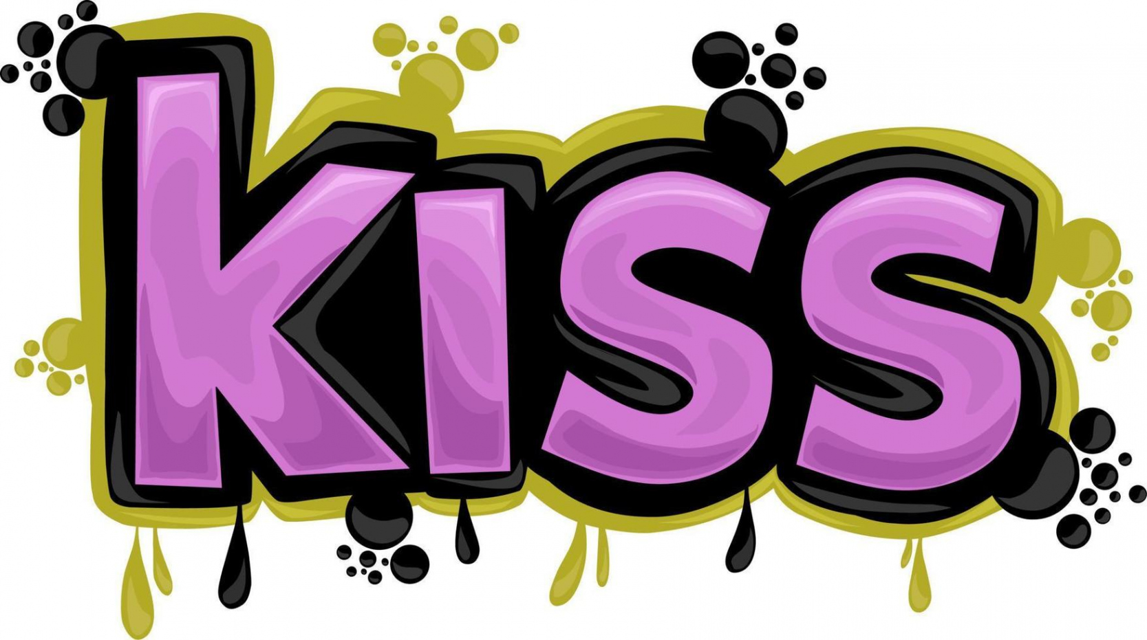 KISS writing graffiti design on a white background  Vector