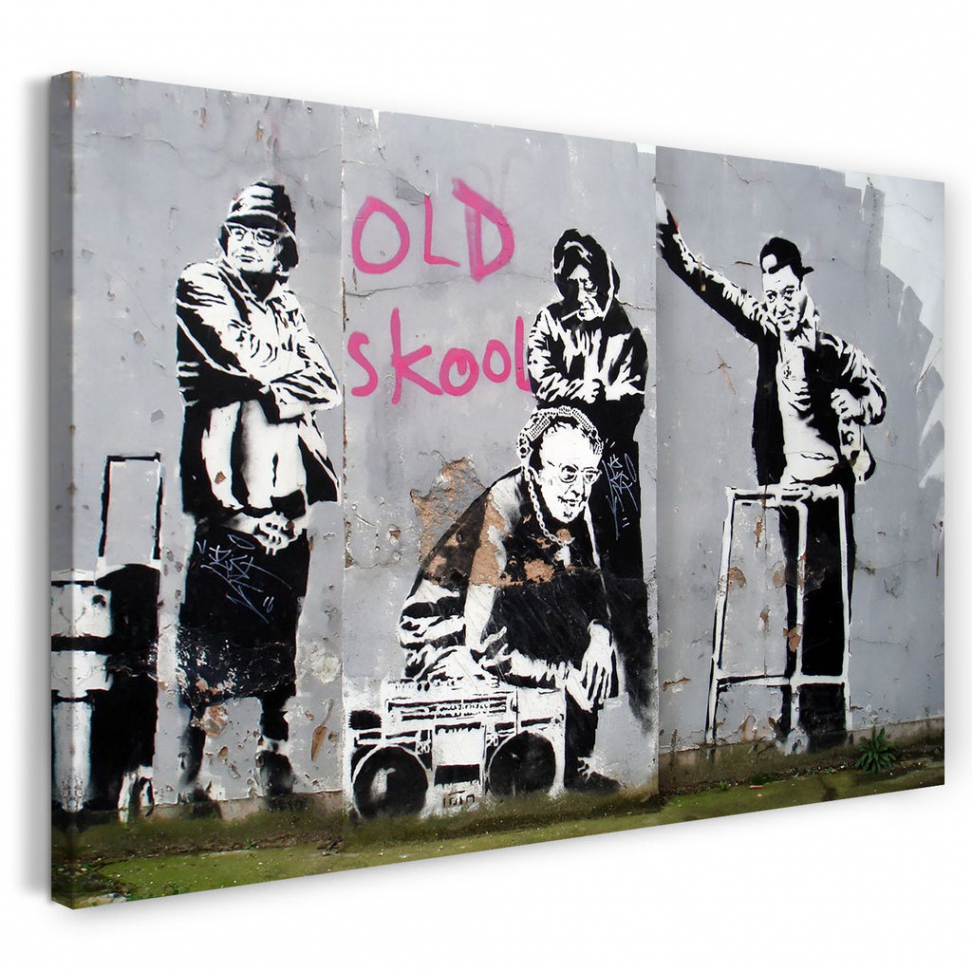 Kunstdruck Banksy - Old school skool Alte Männer zelebrieren den