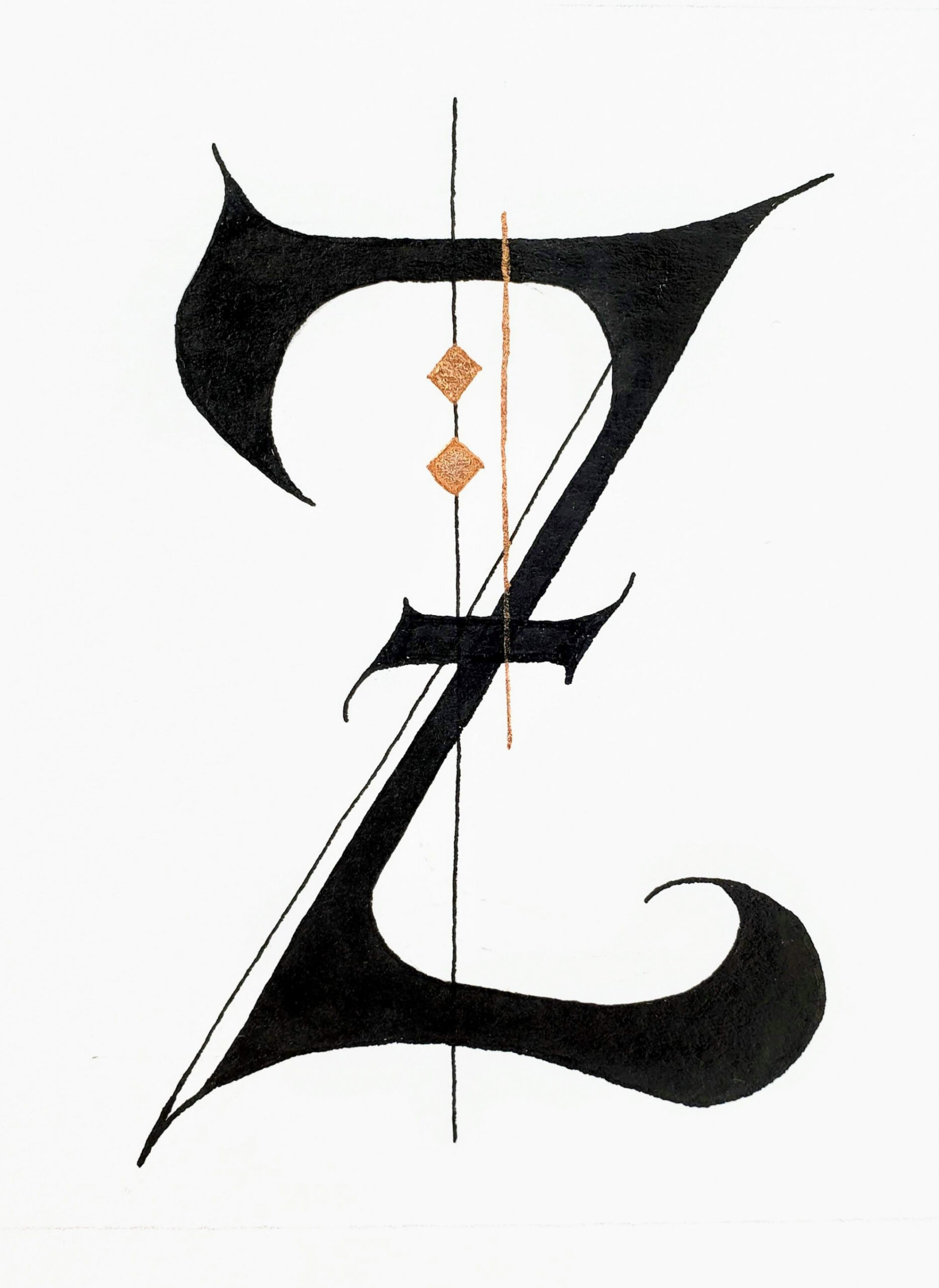 Letter Z and Zinnia - a style study by The Painted Pen  Fancy