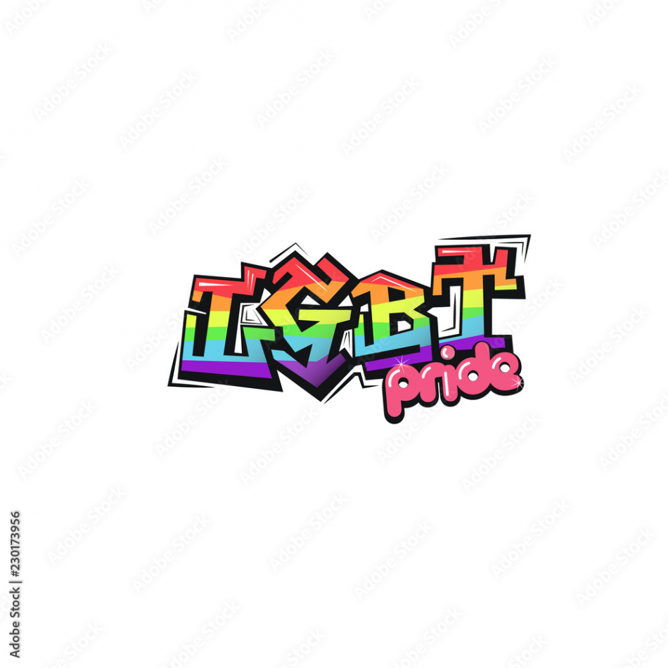 LGBT rainbow lettering icon. LGBT pride symbol