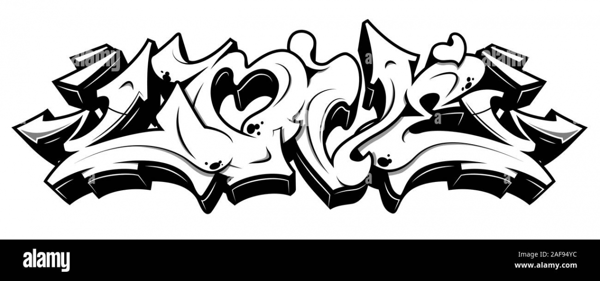 Love graffiti Black and White Stock Photos & Images - Alamy