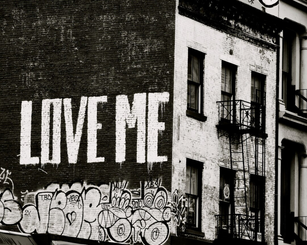 LOVE ME Canvas Print Black and White Graffiti Art New - Etsy