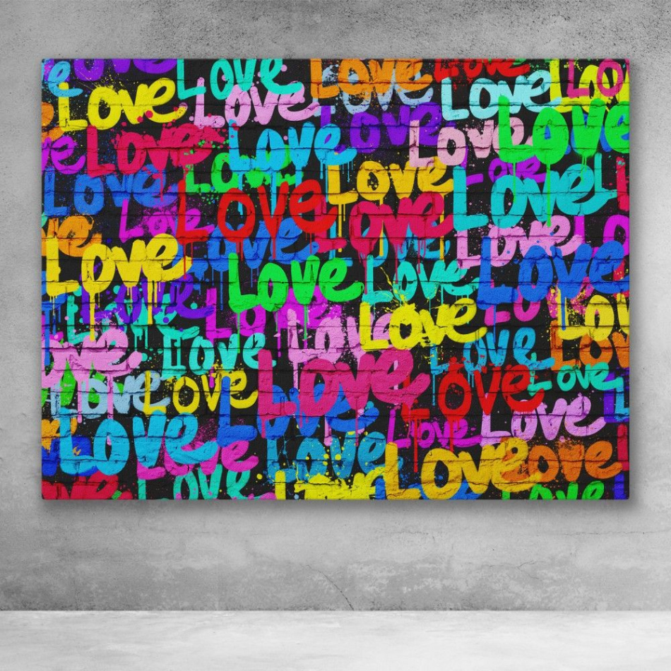 Love Wall Graffiti Street Art Modern Urban Pop Art Wall Art  Wall