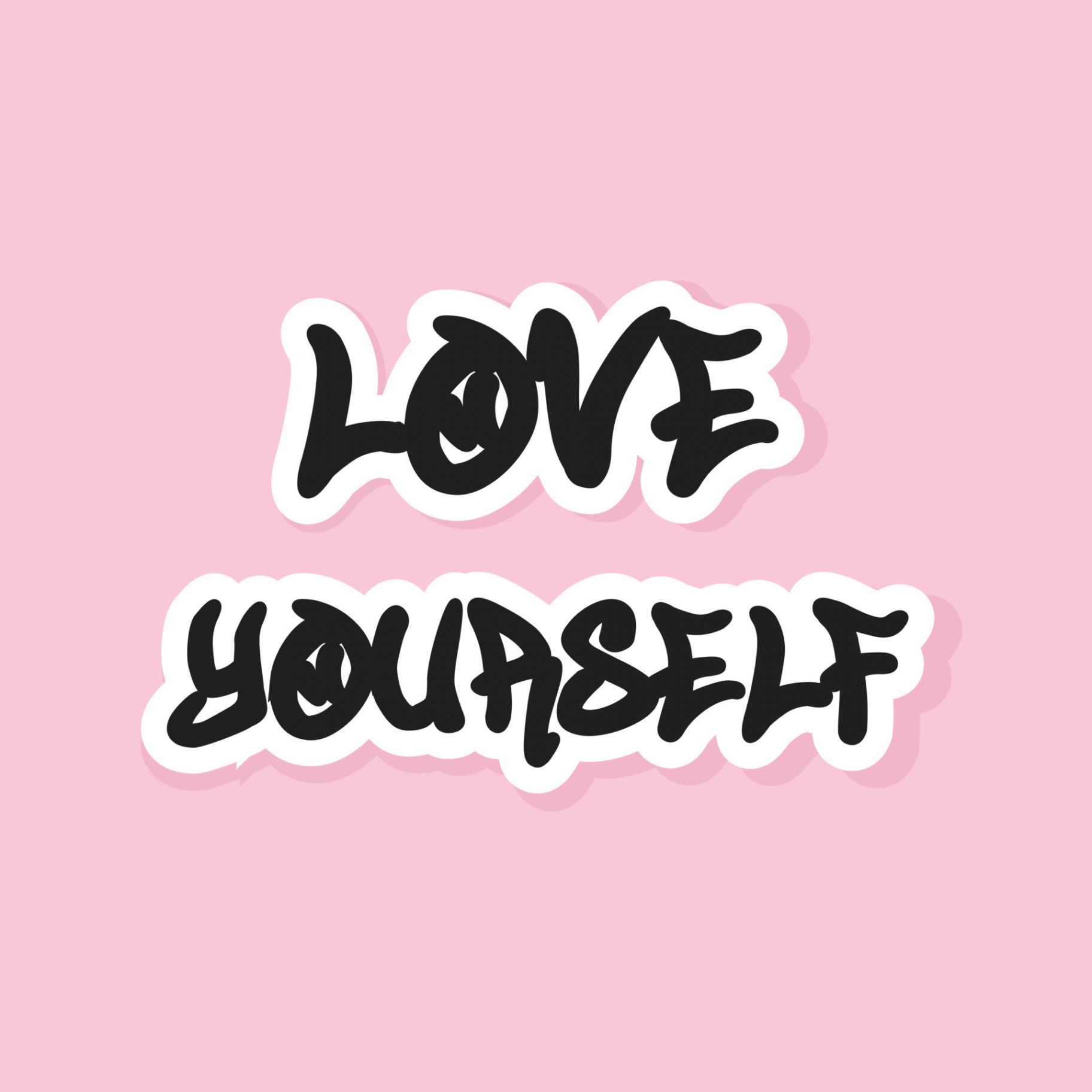 Love yourself graffiti style quote