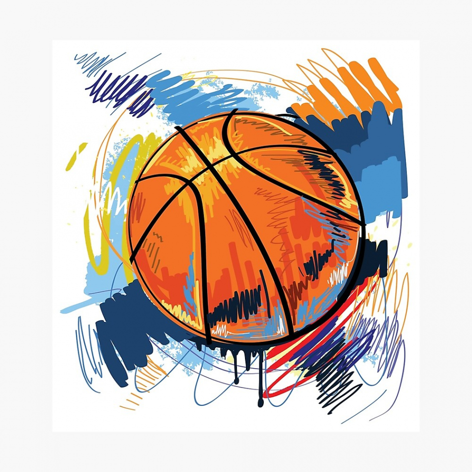 Metallbild for Sale mit "Basketball Graffiti Kunst" von