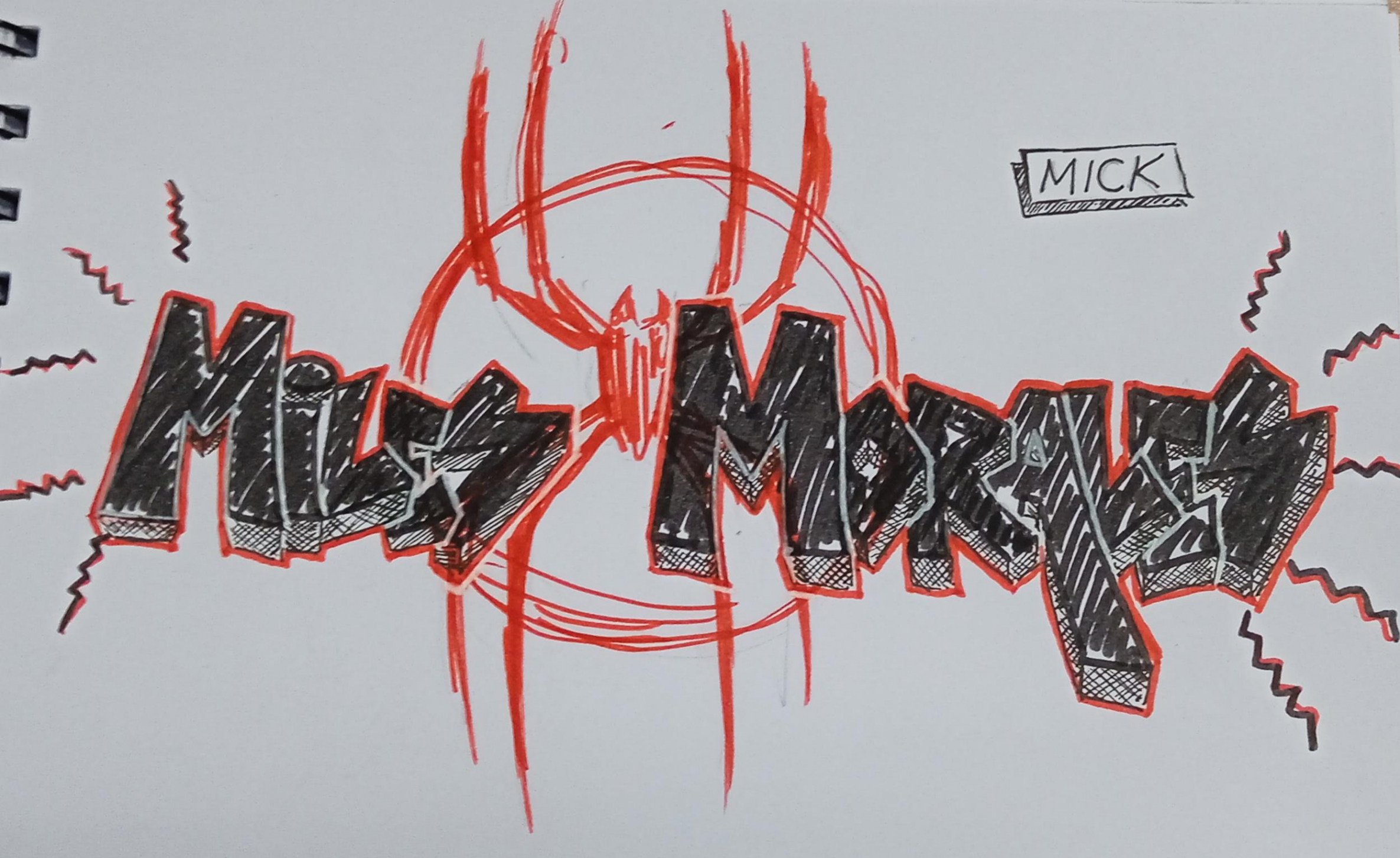 Miles graffiti sketch : r/SpidermanMilesMorales