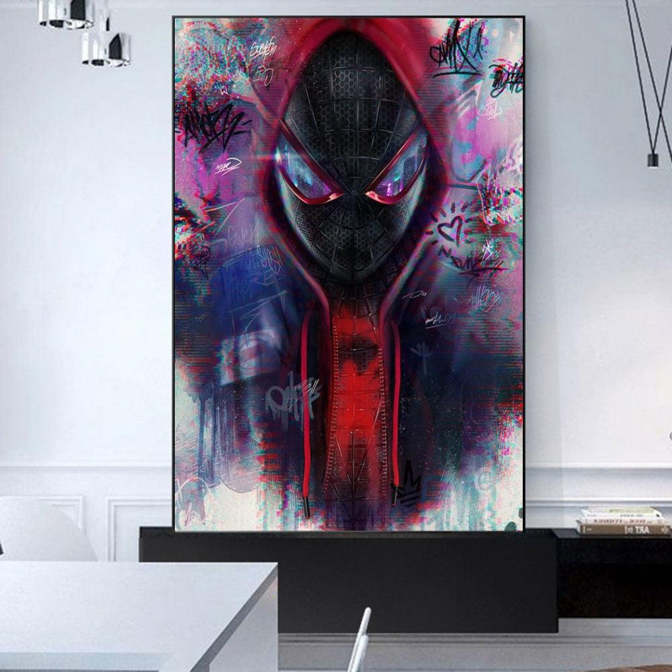 Miles Morales Spiderverse Spray Paint Wall Art Film Poster