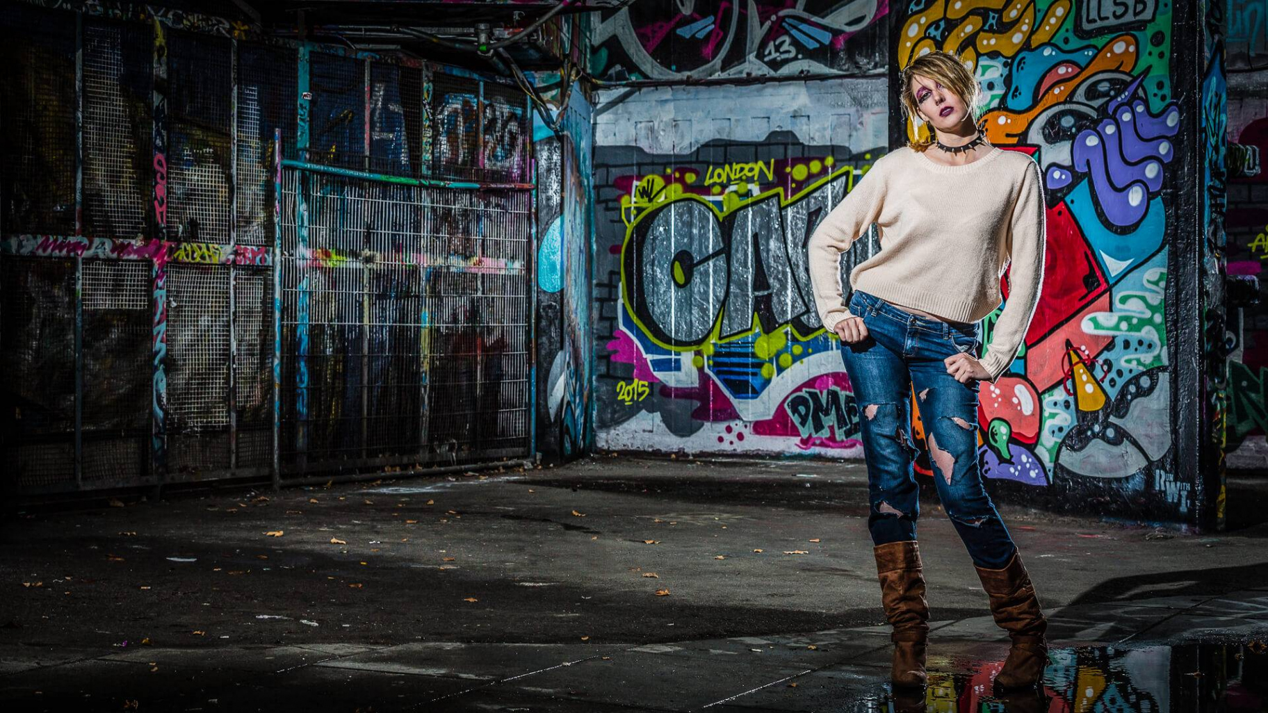 Model Session at The Graffiti Tunnel and Wall London