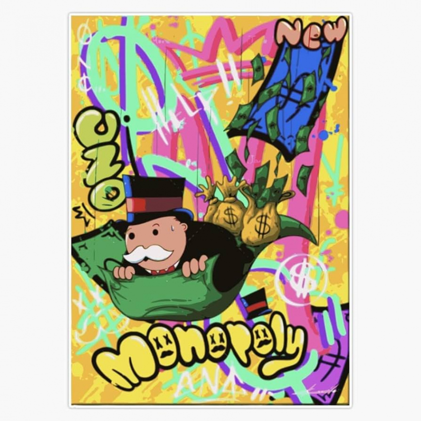 Monopoly Man Money Graffiti Sticker Bumper Sticker Vinyl Decal "