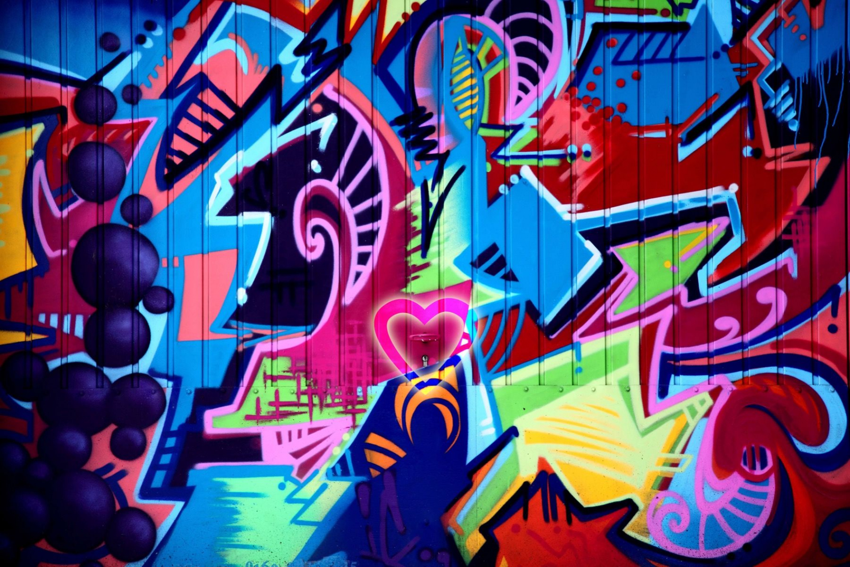 Neon graffiti - Photo Wallpaper