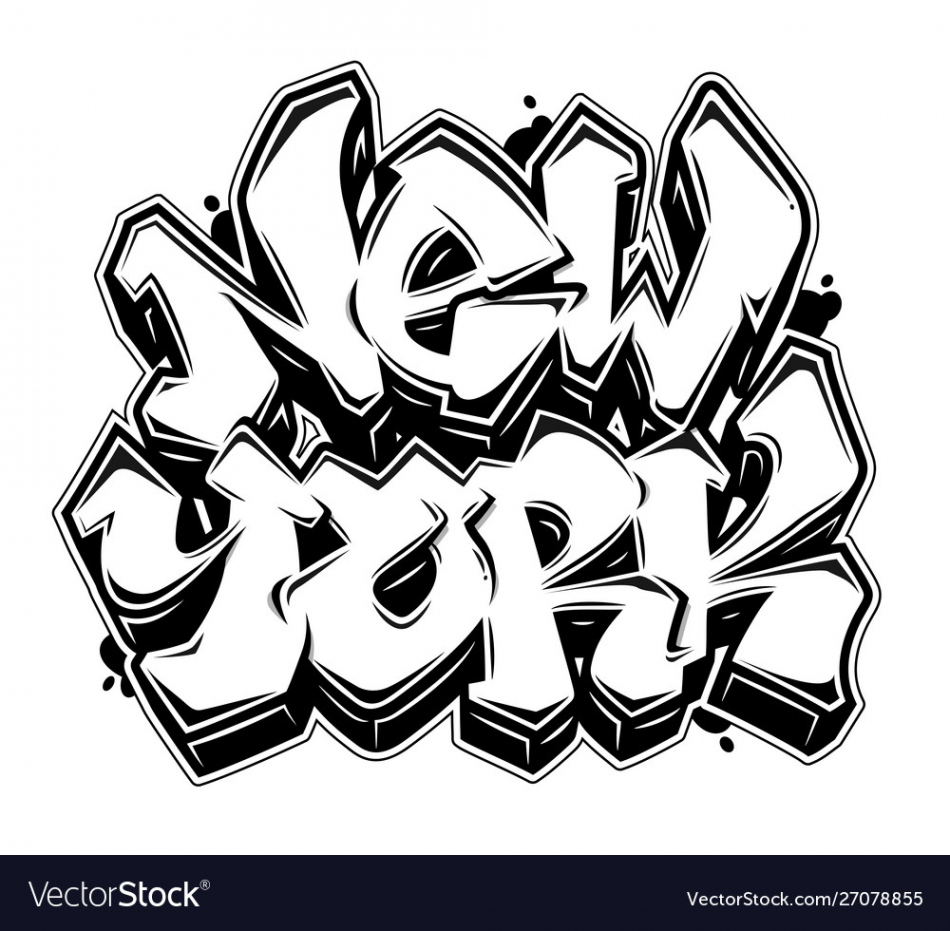 New york graffiti style lettering banner Vector Image