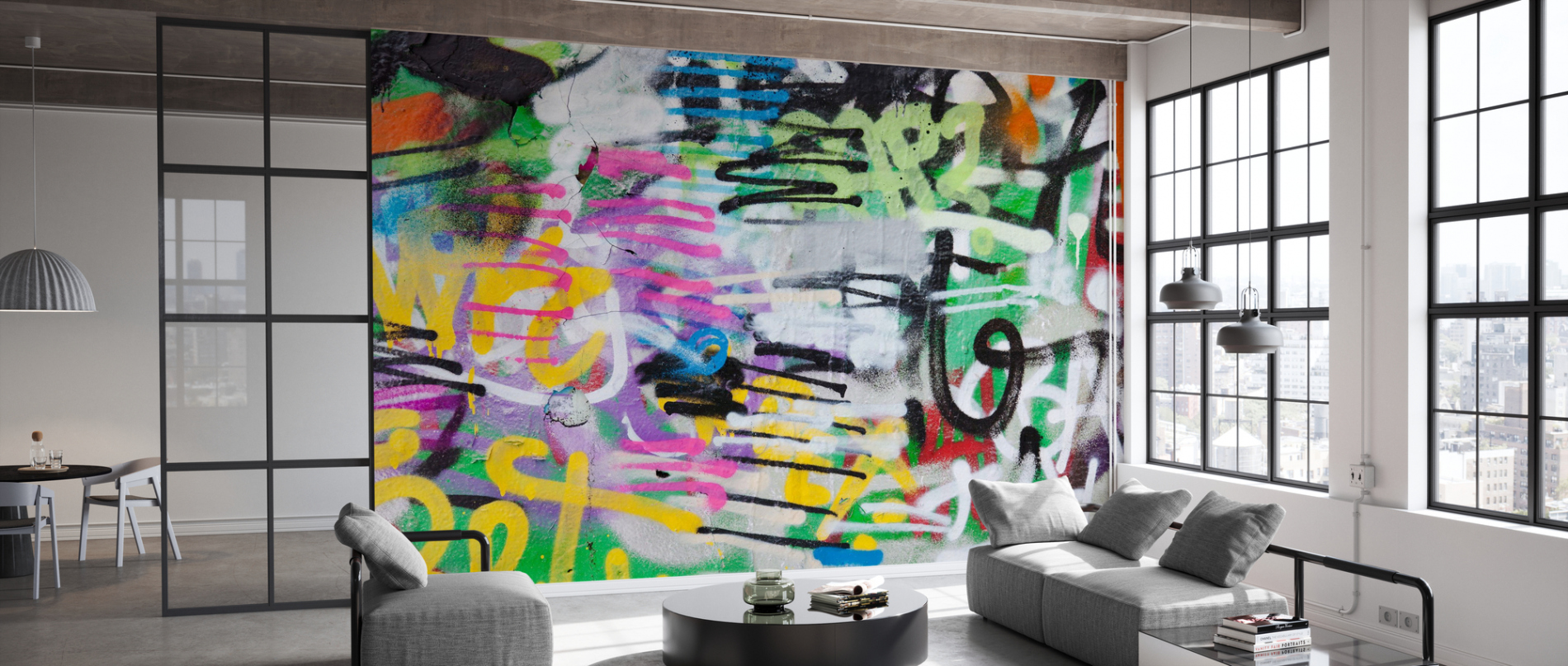 Painted Graffiti Wall – Trendige Fototapete – Photowall