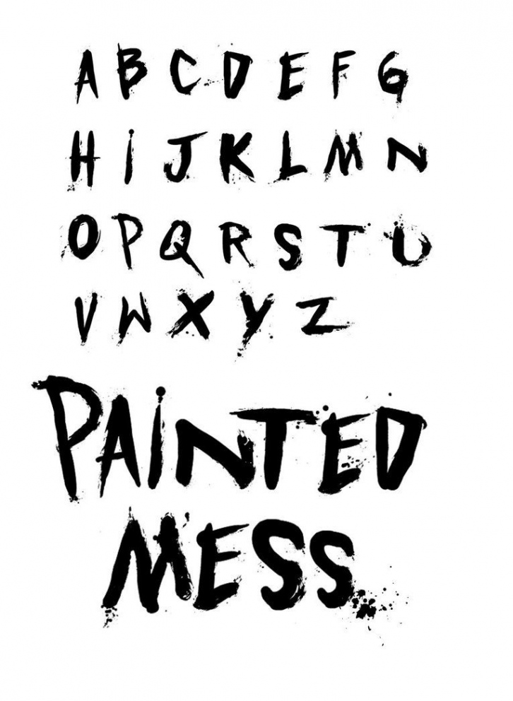 Painted Mess fonts by DavidPaul  Edgy fonts, Lettering