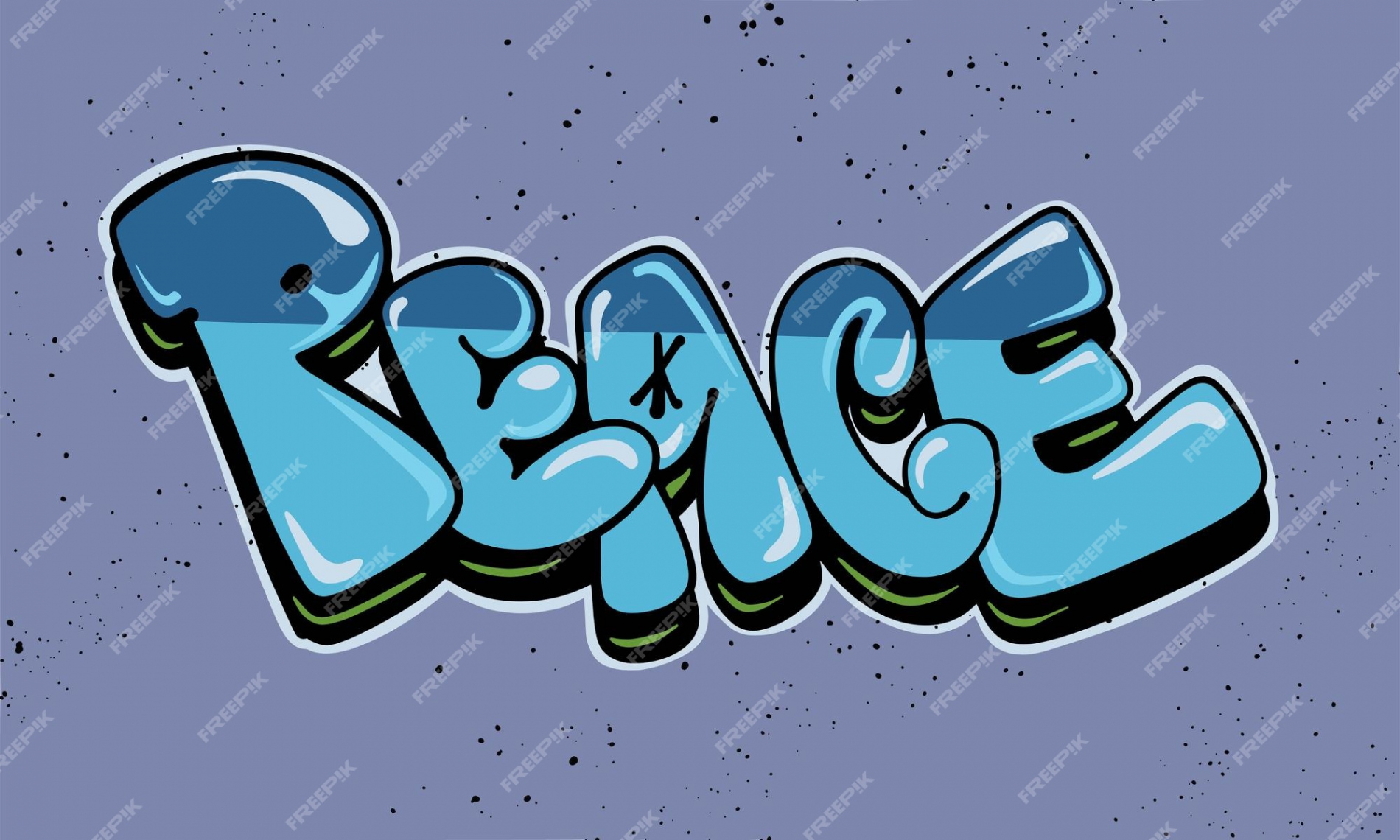 Peace graffiti bubble stil handgezeichnete schriftzüge  Premium